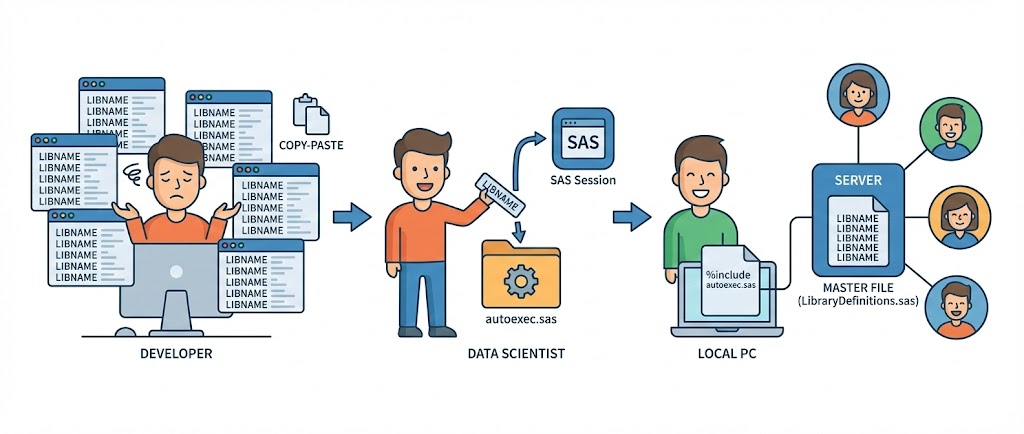 Ne réécrivez plus jamais vos LIBNAME : Comment centraliser vos bibliothèques SAS