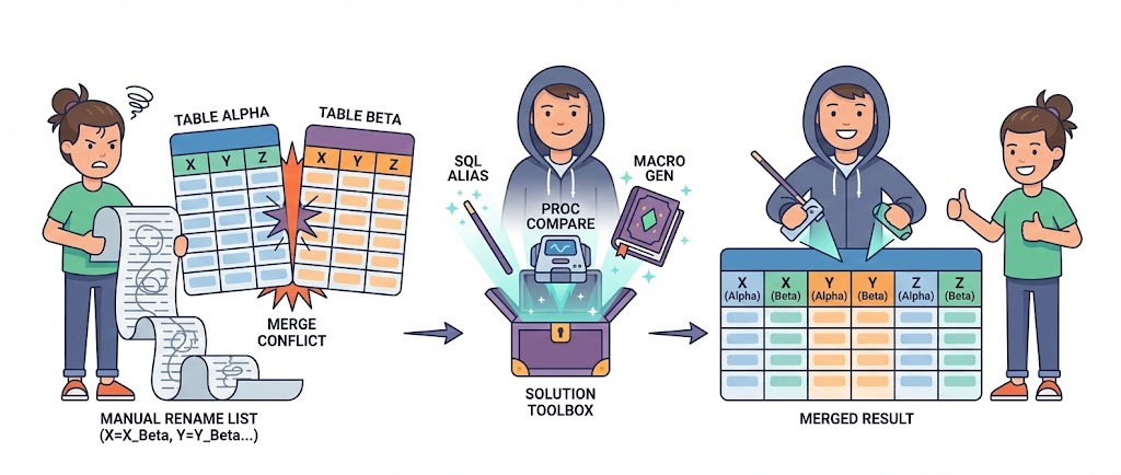 Renommer automatiquement des variables lors d'un Merge ?