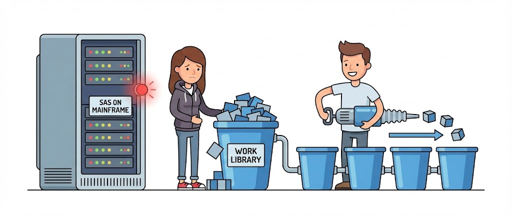 SAS sur Mainframe : Que faire quand la bibliothèque WORK est pleine ?