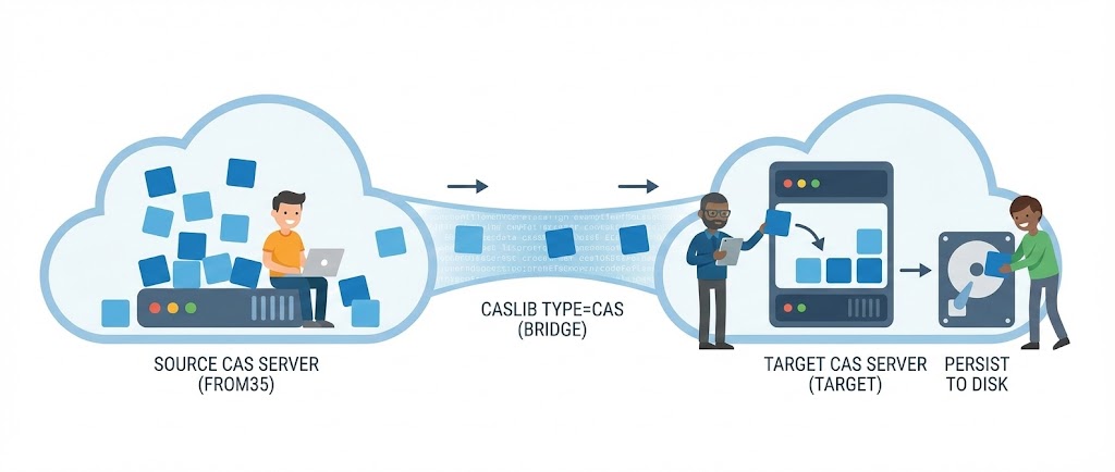 Transférer des données de mémoire à mémoire entre serveurs CAS