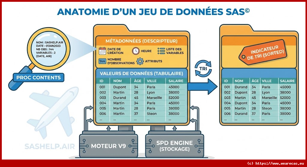 Définitions des jeux de données SAS