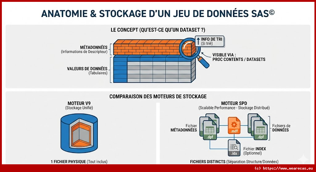 Définitions pour les jeux de données SAS