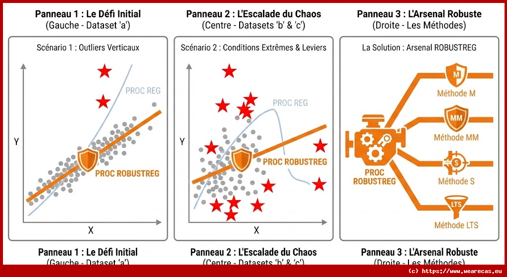 Exemples de Régression Robuste avec PROC ROBUSTREG