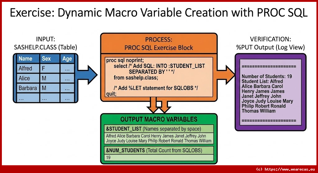 Exercice : Création dynamique de variables macro avec PROC SQL