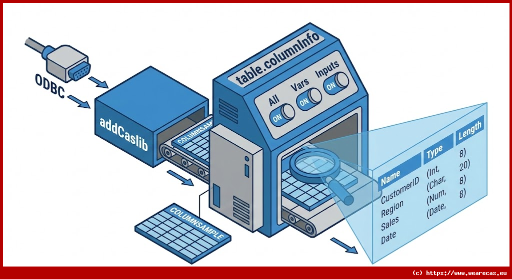Informations sur les colonnes via Data Connector ODBC