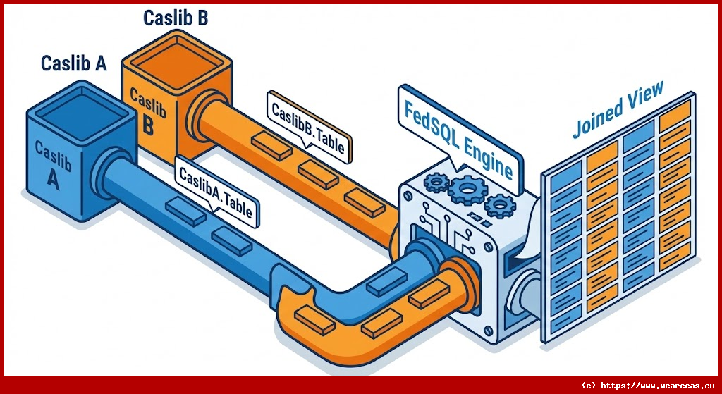 Joindre des tables provenant de plusieurs caslibs avec fedSql.execDirect