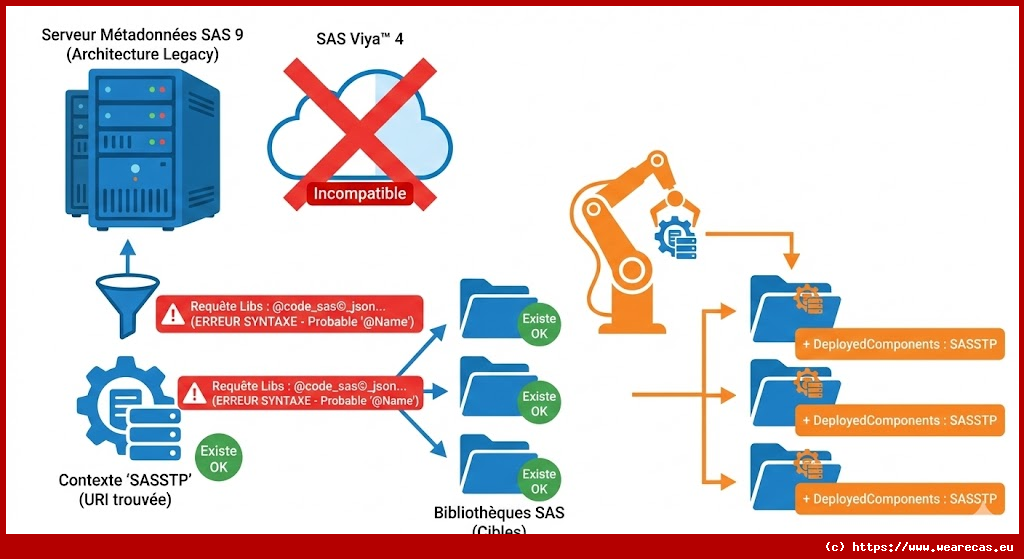 Mise à jour de contextes de serveur pour des bibliothèques SAS