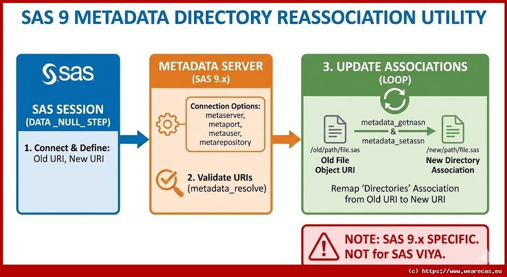 Mise à jour des associations de répertoires (Métadonnées SAS 9)