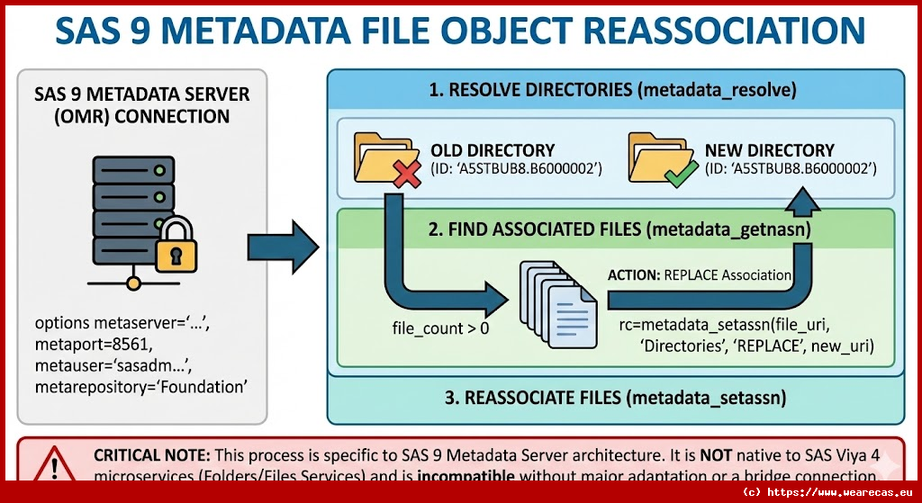 Réassociation d'objets fichiers via Métadonnées SAS 9