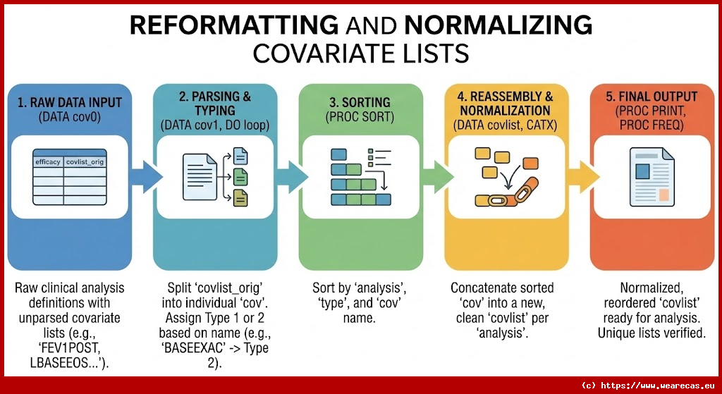 Reformatage et normalisation de listes de covariables